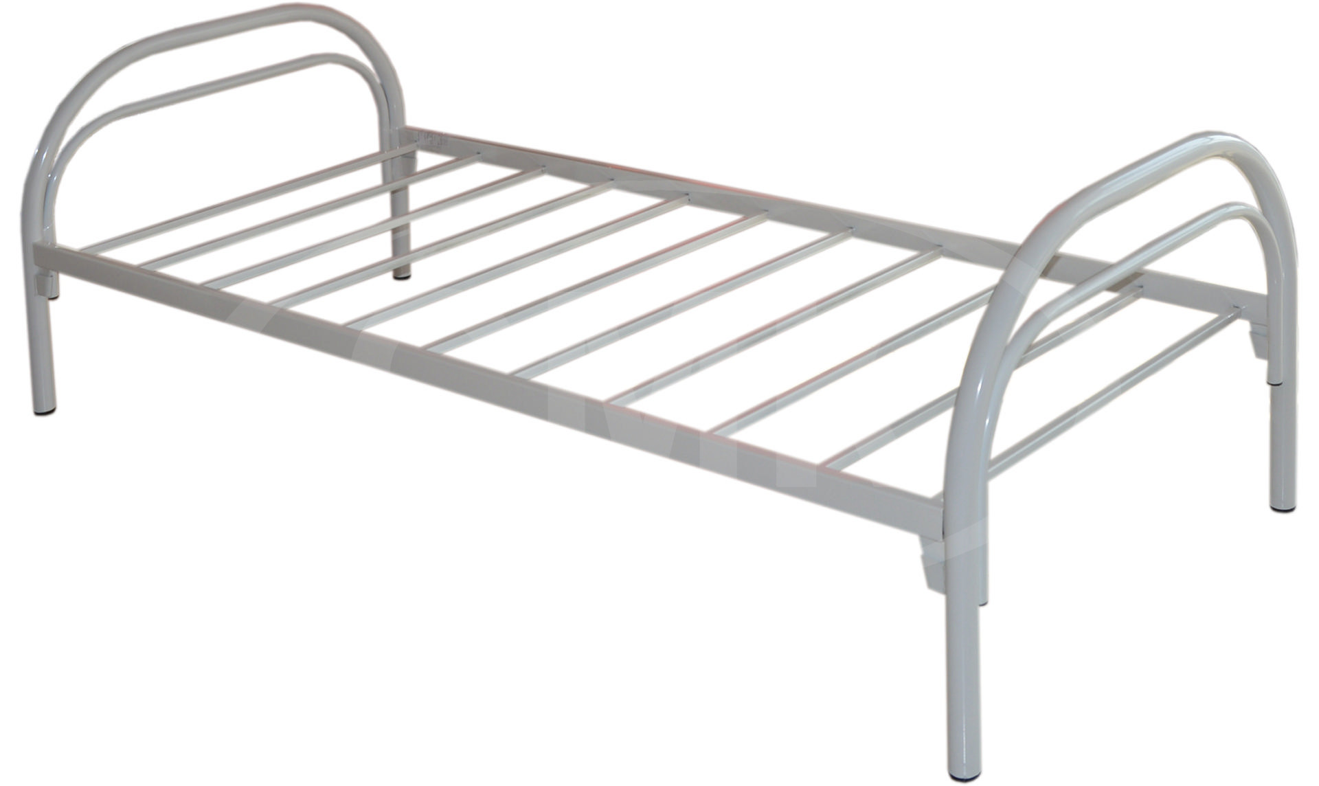 Кровать металлическая односпальная СМК-0071 размер 800х1900мм (цвет белый/антик медный).