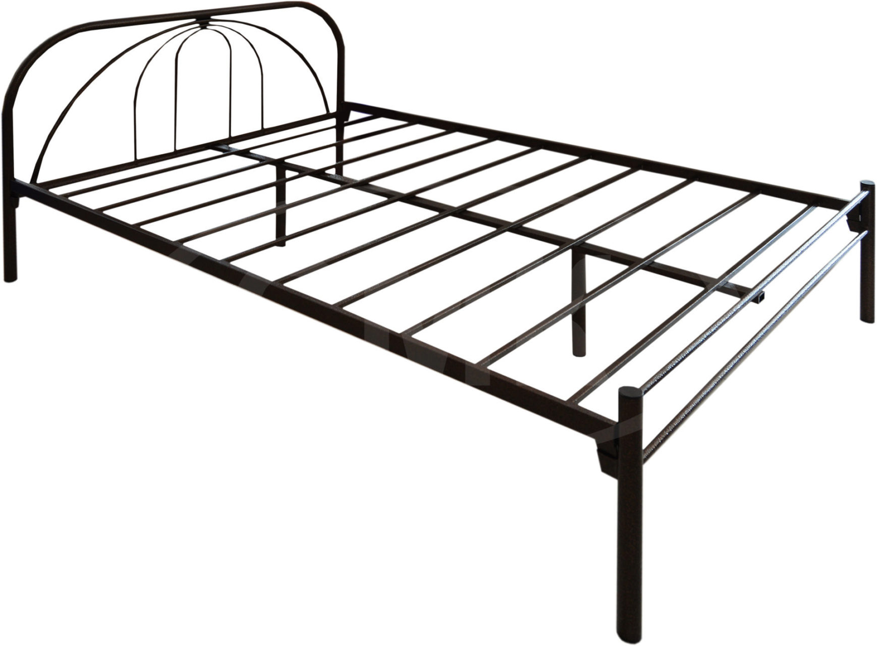 Кровать двухспальная металлическая размер  1600х1950мм (цвет белый/ антик медный).